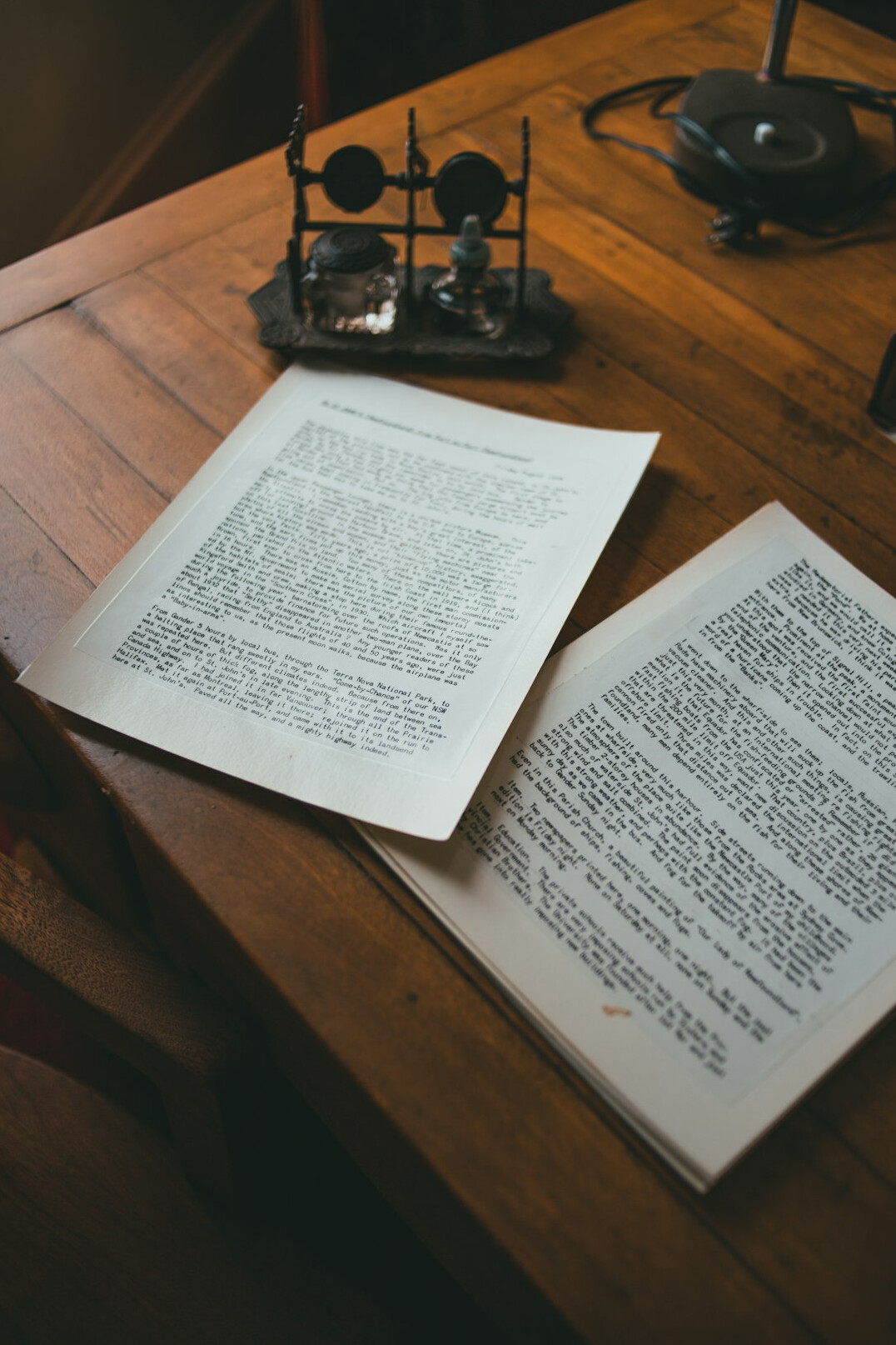 historical documents on table